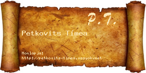 Petkovits Tímea névjegykártya