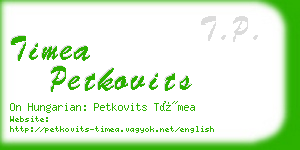 timea petkovits business card